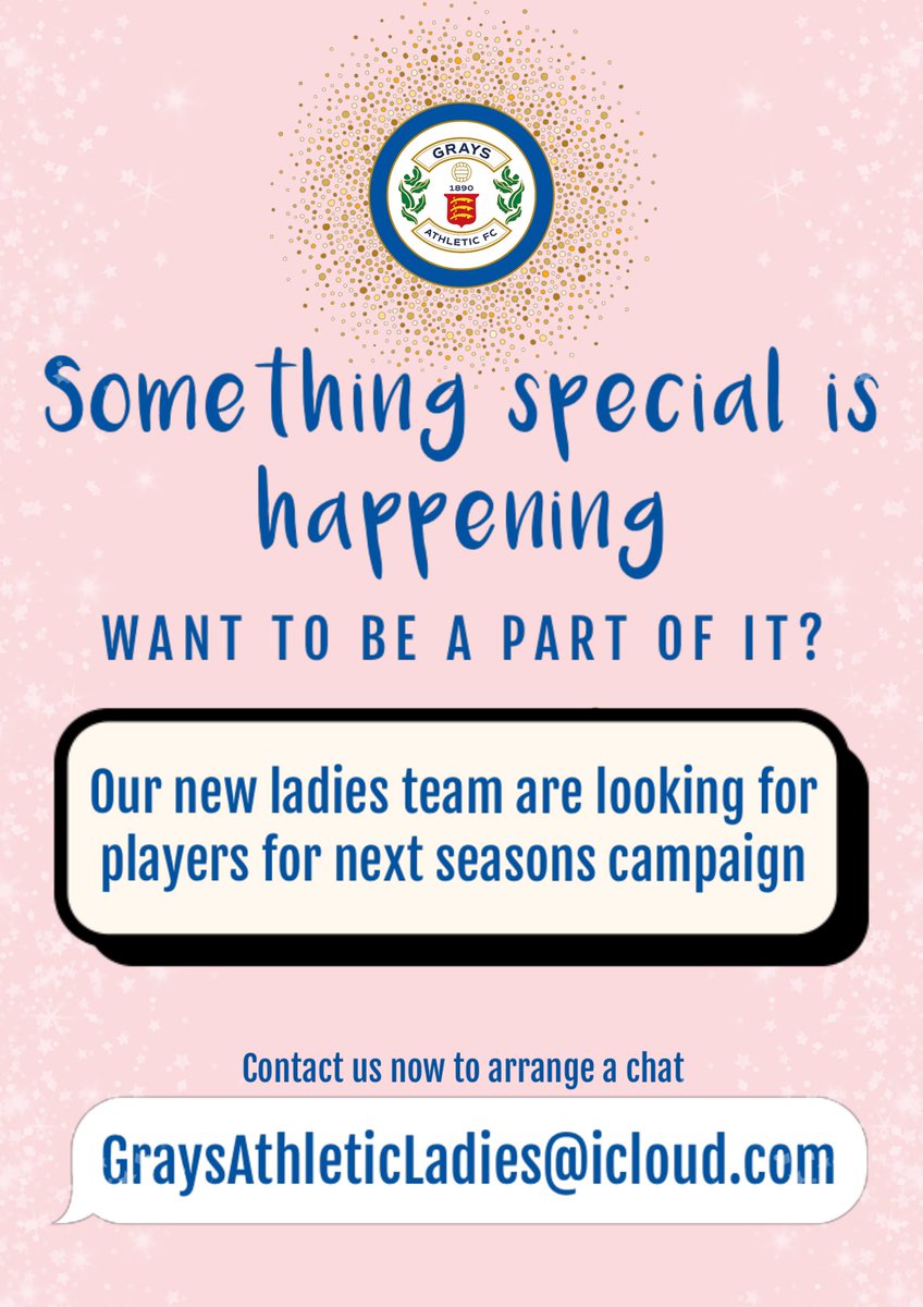 We’re bringing our ladies first team back! 
Want to be part of something special?
Contact us at- GraysAthleticLadies@icloud.com
