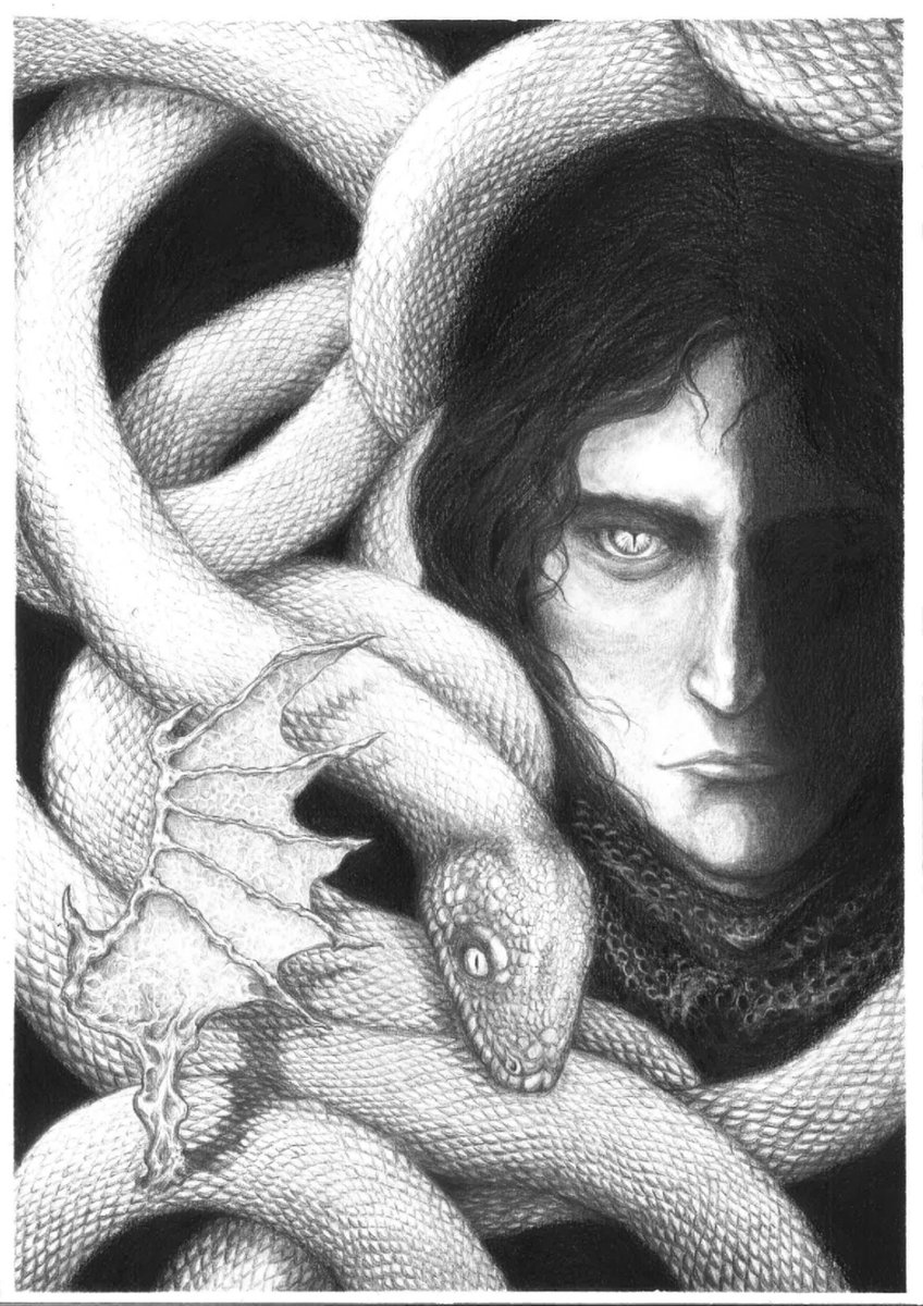 SitiusZ's tweet photo. Messmer
original design 
#messmer 
#ELDENRING 
#FromSoftware 
#snake 
#serpent 
#Pencildrawing https://t.co/VmeqC45x3a