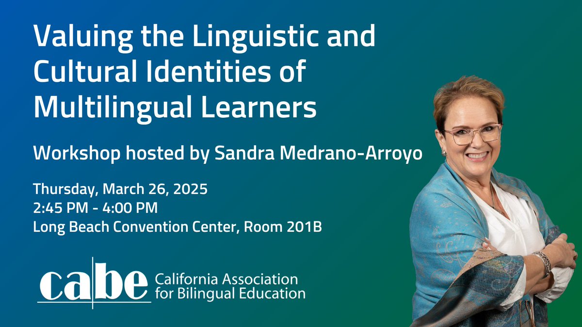 EllevationEd's tweet image. Representation matters! Sandra Medrano-Arroyo, National Director of Multilingual Learner Success, is leading a powerful session at #CABE2025 on valuing the linguistic and cultural identities of multilingual learners. 
#EnglishLearners #CABE #MultilingualLearners