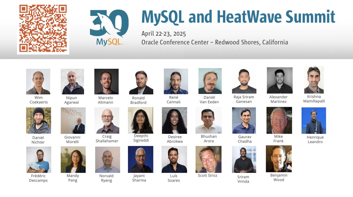 Register now for the #MySQL &amp; #HeatWave Summit 2025! Join us April 22-23 in Redwood Shores CA to celebrate 30 years of MySQL! Free event with sessions from MySQL experts, Uber, Yelp, and many more. Check the agenda today. social.ora.cl/60110NulL