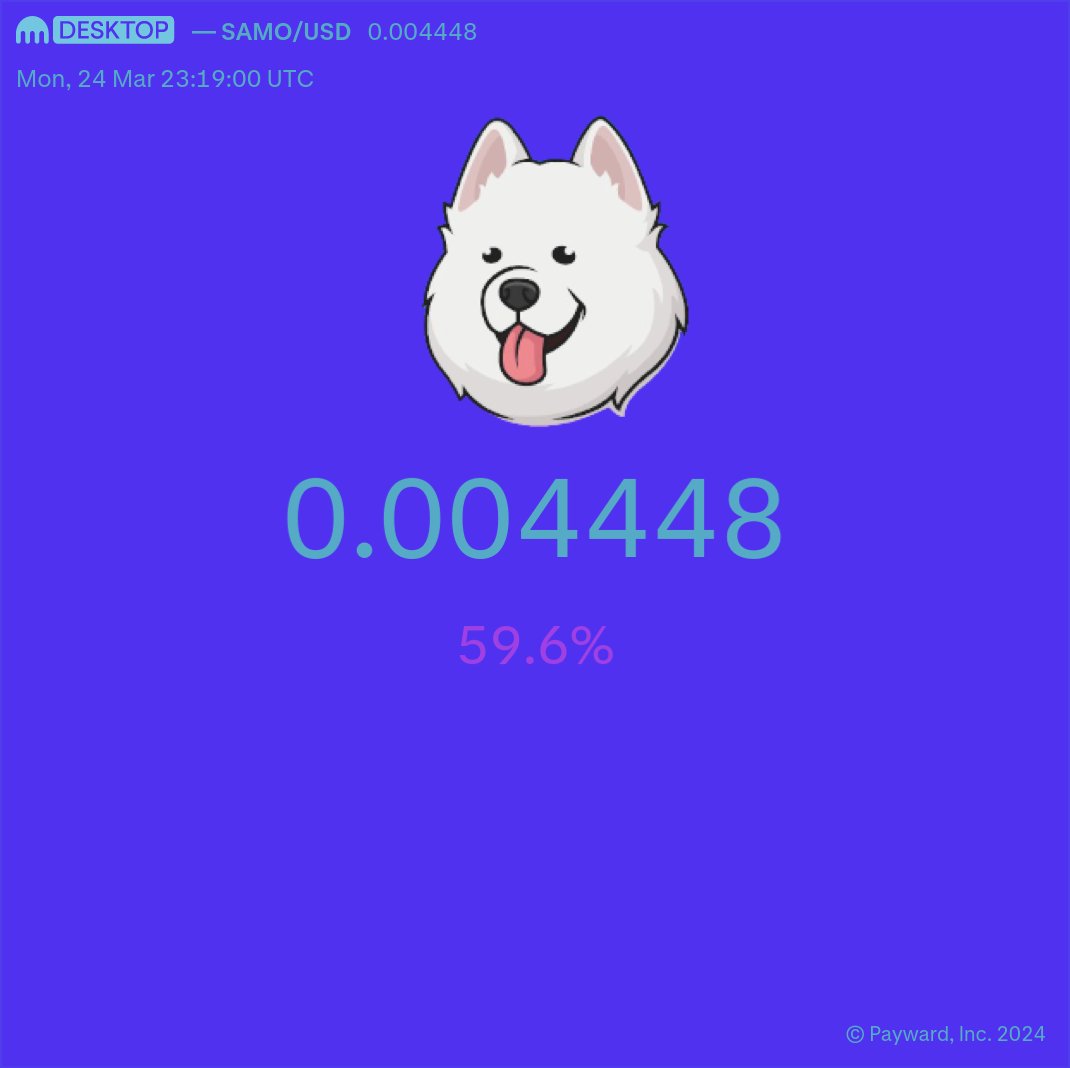 KrakenDesktop's tweet photo. 🟪 $SAMO +59.6% https://t.co/CQQOC8DeLn