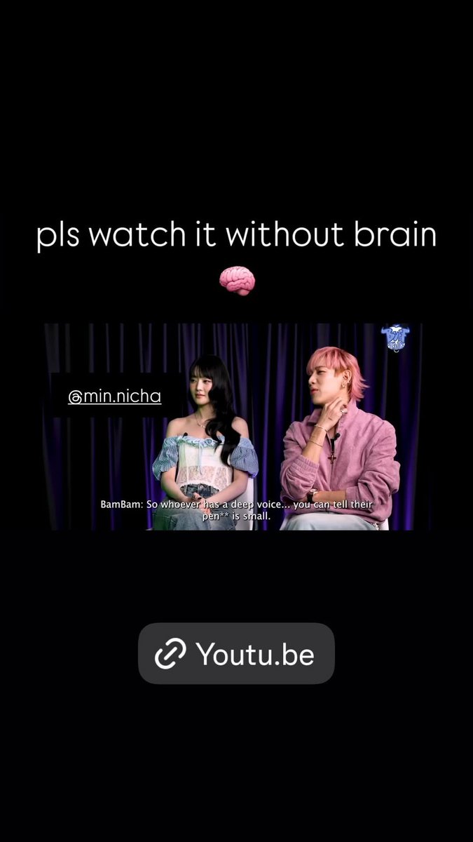 teamforbambam's tweet image. 250324 | BamBam’s IG Story Update 

            pls watch it without brain 
                                    🧠 

               ©️min.nicha 

#bufftalk #MINNIE #BamBam #BuffTalkxBamBamMINNIE
@BamBam1A @BuffaloGags