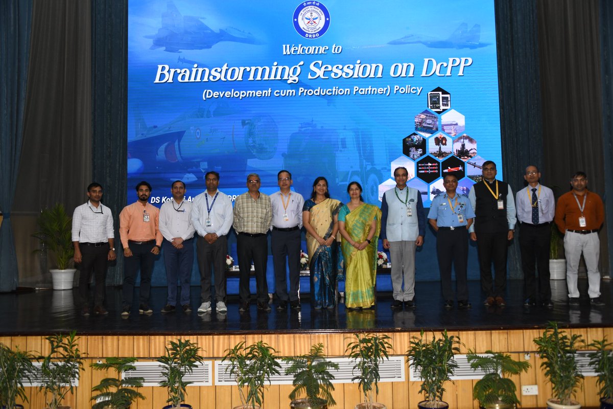 DRDO_India's tweet image. A one day Brainstorming session on Development cum Production Partner (DcPP) was organised today at DRDO Bhawan. Several major Defence Manufacturing companies and DRDO labs participated and discussed ways to make the process simpler and more robust boosting defence production