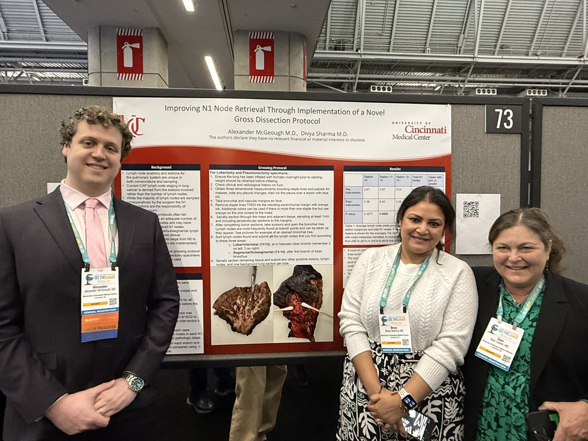 With my lung mentor @Dani Zander and mentee @Alex McGeough ! It’s a full circle! 🧿 🙏 <a href="/PulmPathSoc/">PPS</a> #USCAP2024 
Join us for the platform at 2:15 pm in room 204!