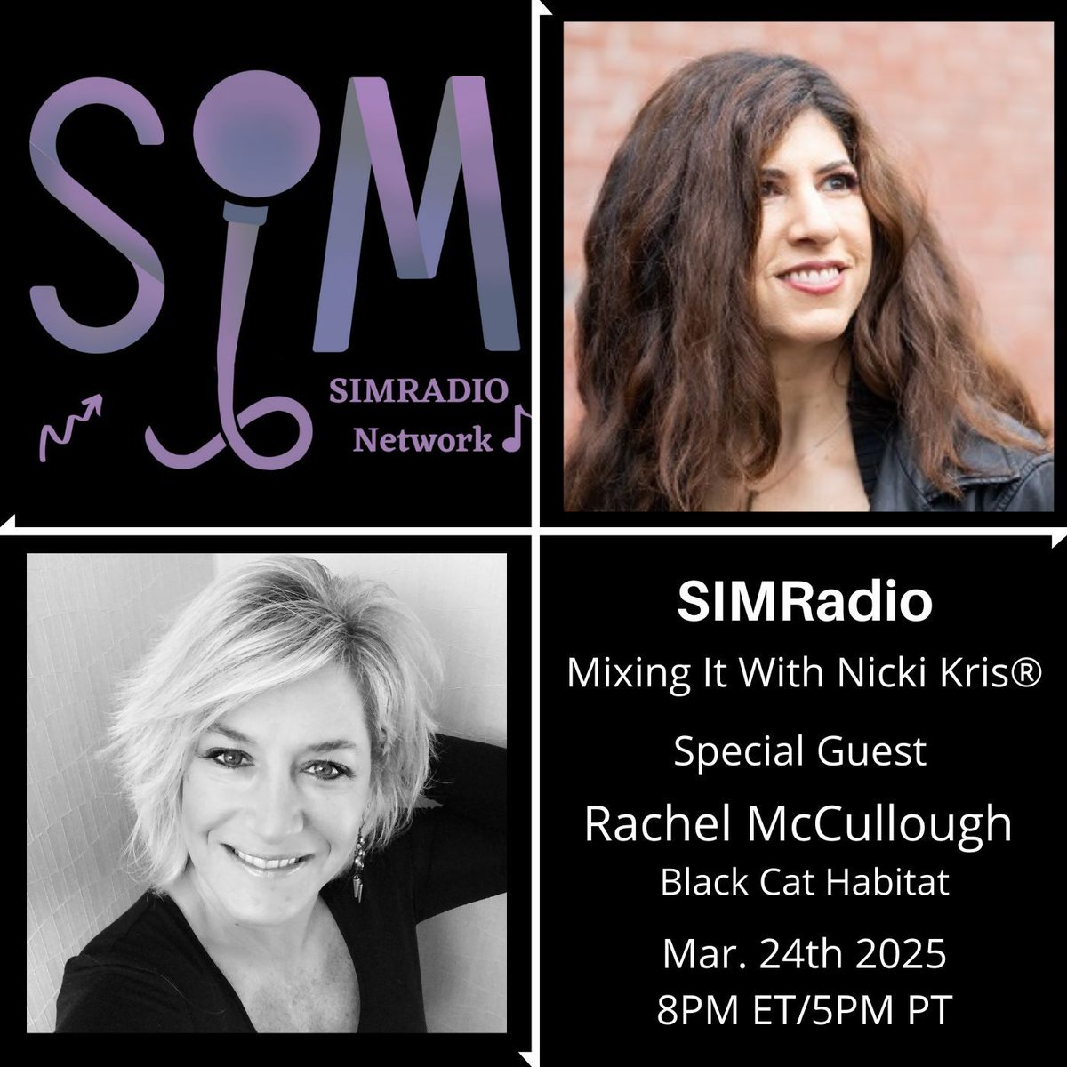 🎙️ TONIGHT’S THE NIGHT! 🎙️ Host @nickikris goes LIVE on an all-new Mixing It with the amazing  Rachel McCullough from Black Cat Habitat. 🌟🎶 🕗 8 PM ET / 5 PM PT.  buff.ly/fBg4AmD Don’t miss out on this incredible conversation! Tune in and join us LIVE! 🎧✨ #MixingIt