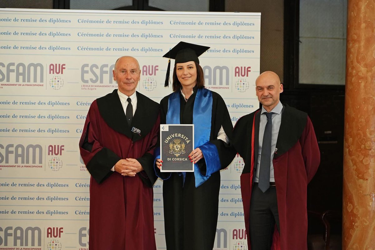L’<a href="/IAE_Corse/">IΛΞ CORSE</a>, représenté par M. Christophe PAOLI et M. Serge PIERI, était à Sofia 🇧🇬 pour célébrer la réussite des étudiants du Master 2 Tourisme, une formation délocalisée en partenariat avec l’ESFAM !