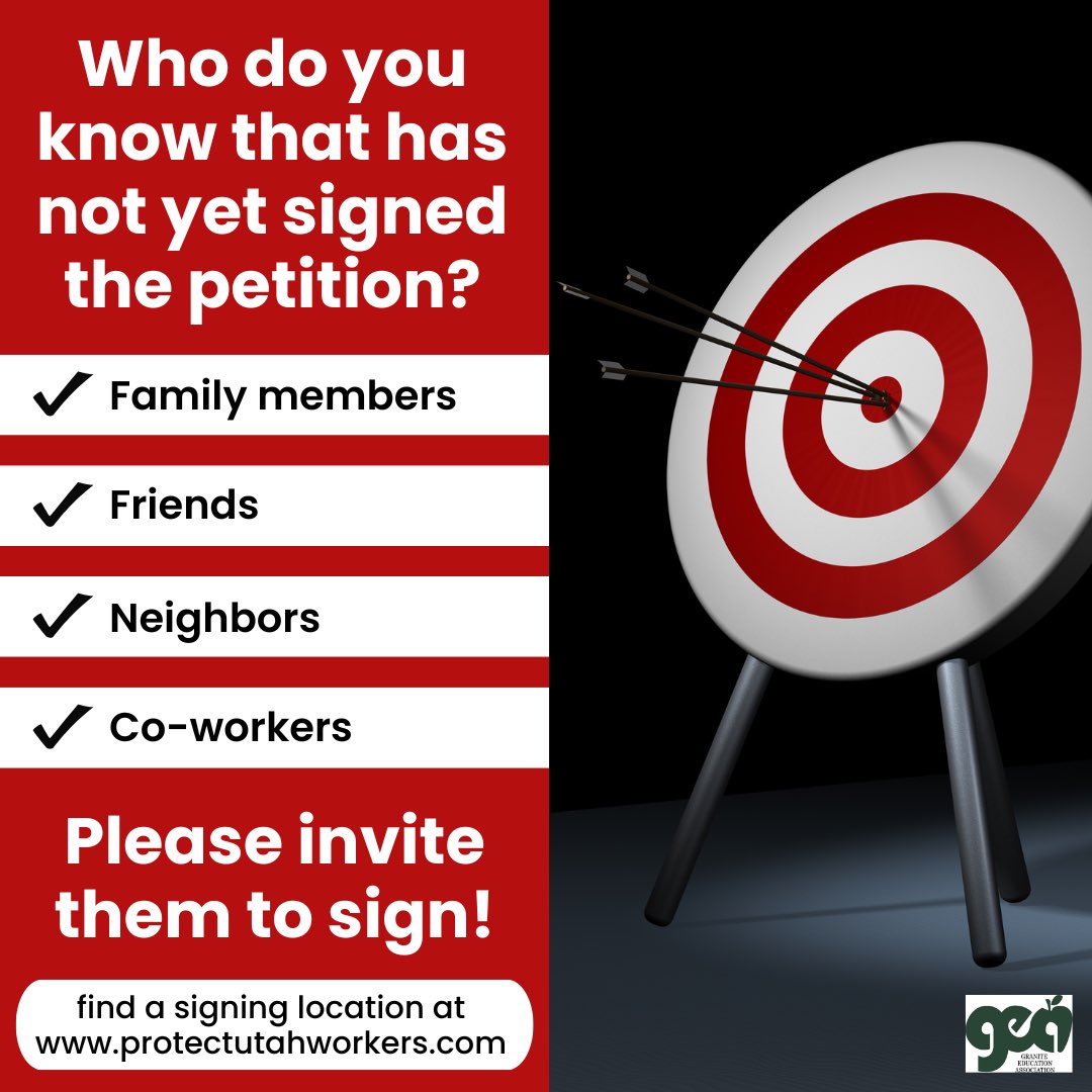 GEA_Utah's tweet photo. We’re making great progress toward our signature goal to repeal HB 267, but we can’t afford to slow down now. Keep the momentum going by inviting your network to sign the petition!

#protectutahworkers https://t.co/Vs0G76LYxP