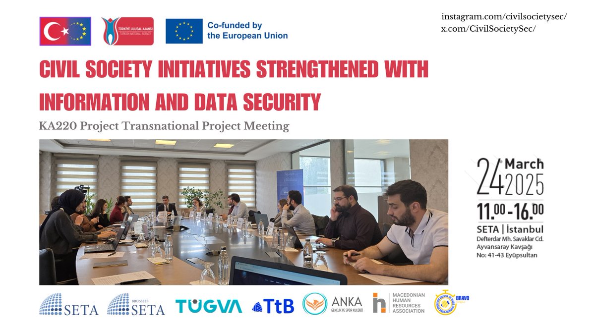 During TPM-1, partners discussed project goals, timelines, roles, and communication strategies. 🧩
Plans for the upcoming LTT activity and dissemination actions were also finalized.
#KA220 #ErasmusPlus #DataSecurity #CivilSociety