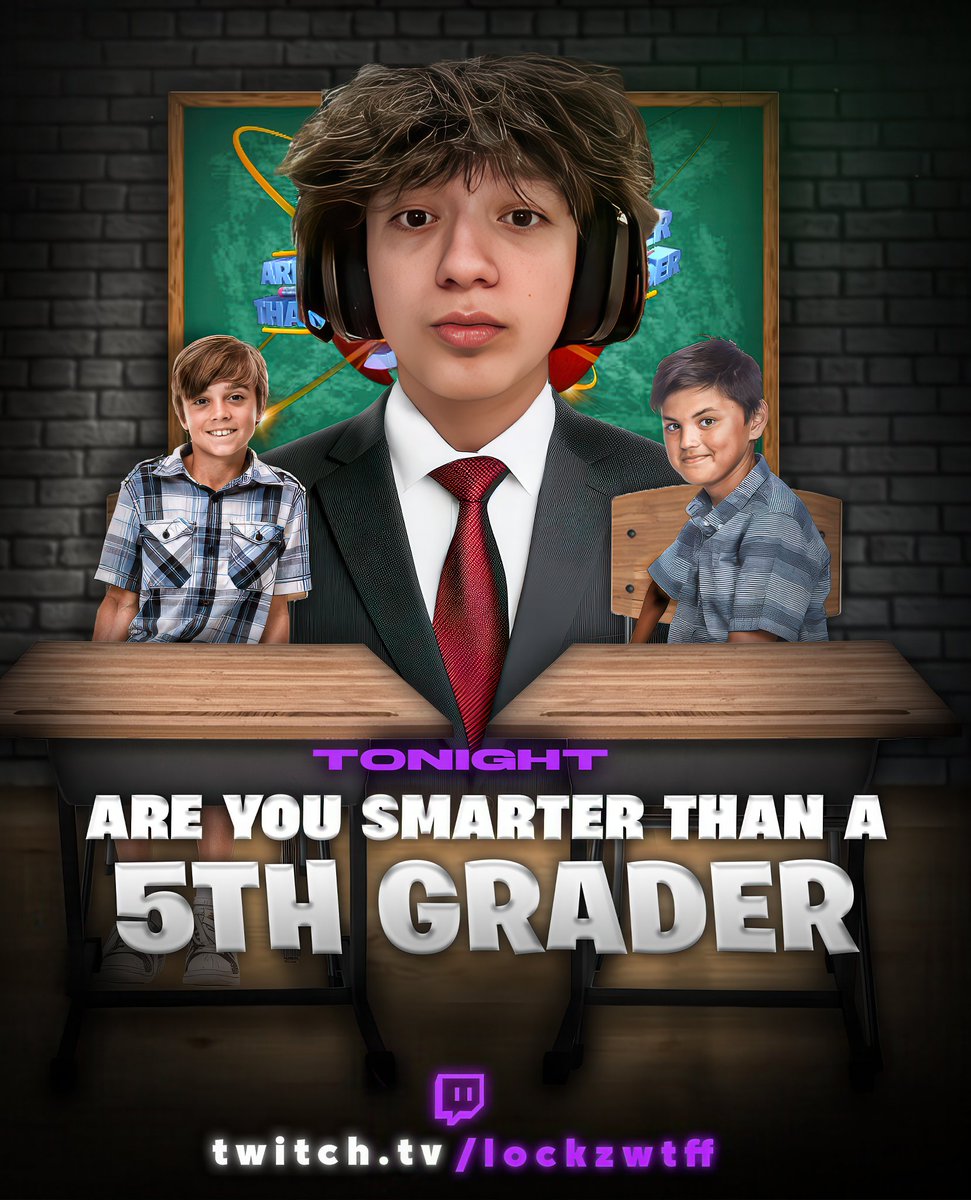 Are You Smarter Than A 5TH Grader? 📗

Me Vs Alex Redefined✏️

Tonight 7PM EST🔒

Be There👀