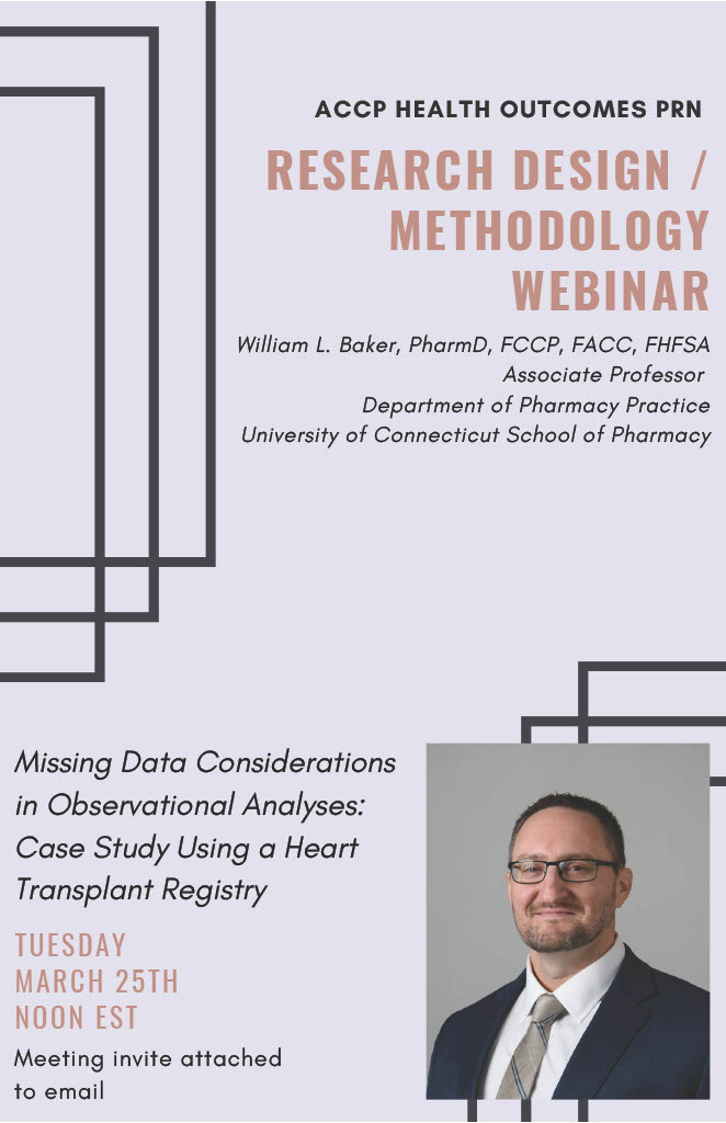 accpcardprn's tweet image. Got burning questions about research methods? Don&apos;t miss our session on March 25 at 12 pm EST! We&apos;ll explore how to manage missing data in observational studies using a heart transplant registry as an example. See communities page for link! 📅 #ResearchMethods