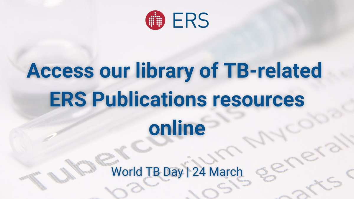 For #WorldTBDay 2025, we have produced an @ERSPublications round-up of articles and resources relating to TB. 
 
View the collection online: bit.ly/4iGbtRt