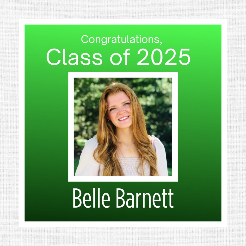Today's Senior Spotlight recognizes Belle Barnett.

Belle has attended CCS for seven years and plans to attend Sterling College in the fall.