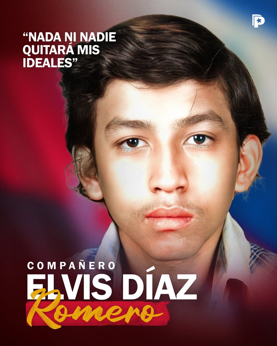 🔴⚫✊ El 24 de marzo de 1979, Elvis Díaz Romero cayó combatiendo por la libertad de Nicaragua. Dirigente estudiantil, militante sandinista y guerrillero urbano, dedicó su vida a la lucha revolucionaria, cumpliendo la consigna: "Patria Libre o Morir".