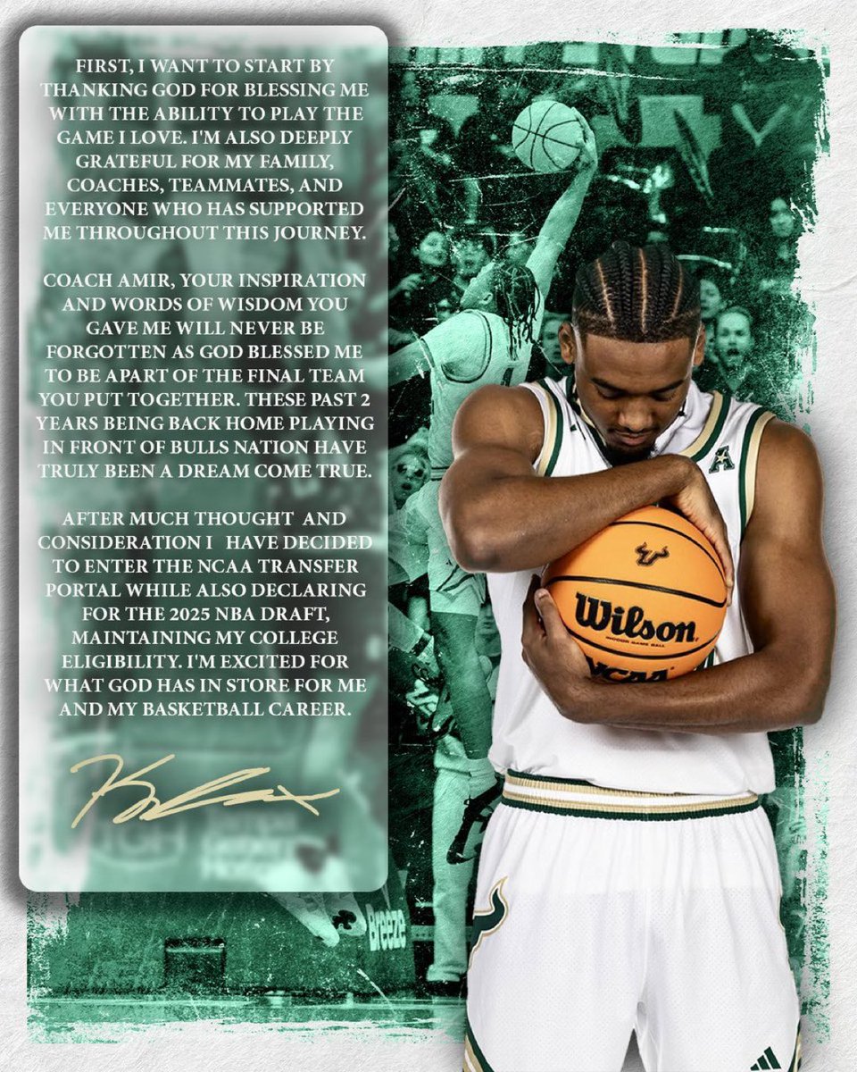 NCAA Transfer Portal (@rivalsportal) on Twitter photo South Florida guard Kobe Knox (<a href="/Kknox02/">Kobe ๐ฅ๐ค</a>) is entering the Transfer Portal and NBA Draft, he announces.
Averaged 10.8 ppg, 3.1 rpg and 1.6 apg this past season.
n.rivals.com/content/athletโฆ South Florida guard Kobe Knox (<a href="/Kknox02/">Kobe ๐ฅ๐ค</a>) is entering the Transfer Portal and NBA Draft, he announces.
Averaged 10.8 ppg, 3.1 rpg and 1.6 apg this past season.
n.rivals.com/content/athletโฆ