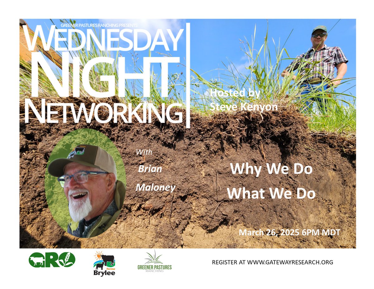 GPRanchingLTD's tweet photo. Join us on March 26, 2025 at 6pm MDT for WNN with special guest Brian Maloney of Ferme Brylee, a 5th generation family farm near Thurso, Quebec 
Register here:
https://t.co/9EDRHMgo0z https://t.co/qqaDdCb1G6