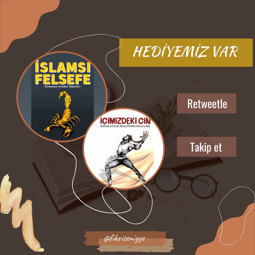 fikriseniyye's tweet photo. Bayram Hediyeleşmesi

Hesabımızı takip edip bu gönderiyi retweetleyen 1 kişiye Servet TURGUT'un İslamsı Felsefe, 2 kişiye İçimizdeki Cin eserlerini hediye ediyoruz.

Çekiliş Tarihi : 30 Mart 2025 https://t.co/9vnepndqef