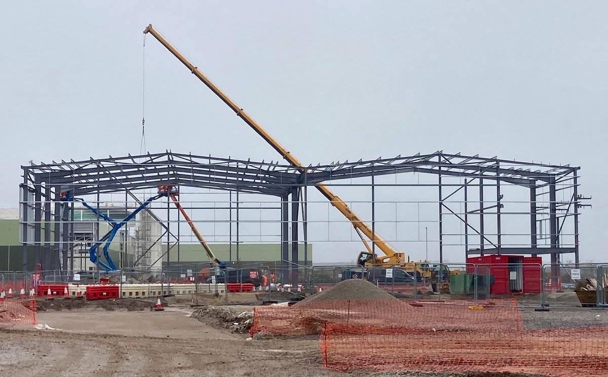 We are thrilled to announce the successful completion of our structural framing works at Deeside! We have worked with the client over the past 12 weeks to erect a  trio of units that span a total of 175,000 sq ft. including metal deck flooring and precast stairs #structuralsteel