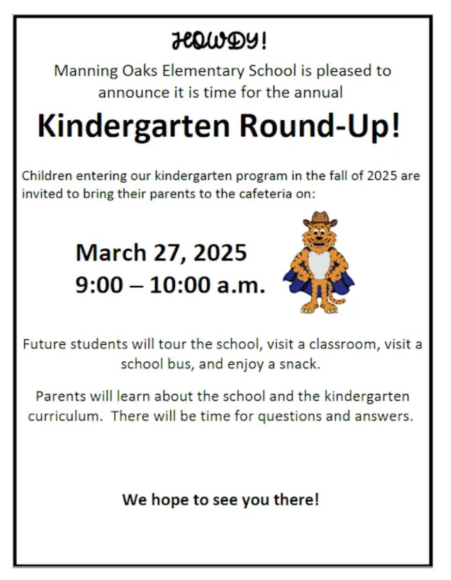 Kindergarten Round Up is coming soon!