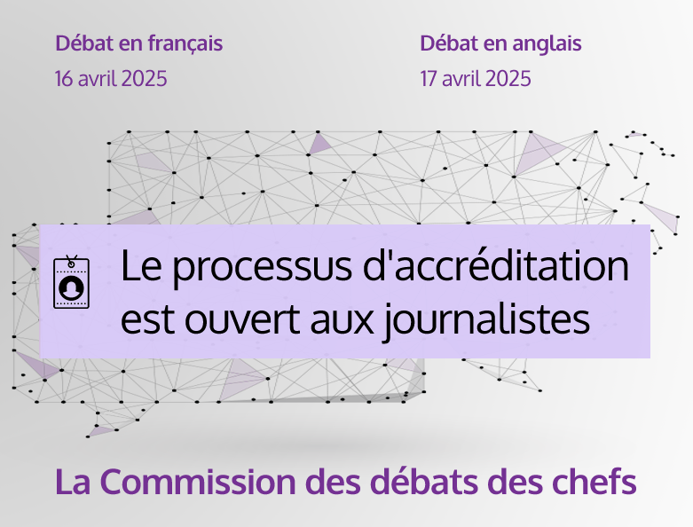 debats_can's tweet photo. Le processus d’accréditation médias pour les prochains débats des chefs commence aujourd’hui. Appliquez ici. https://t.co/zGyvDW0aDW https://t.co/St1G8tv32O