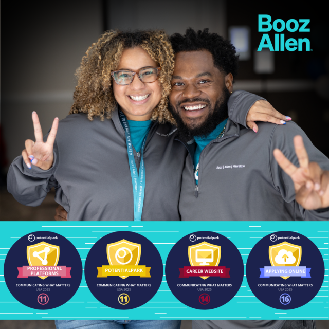 EmilieMeck's tweet photo. #LifeatBooz is proud to be a leader in #employerbrand and communications, as recognized by the 2025 @PotentialparkUS #TalentCommunications Summit. Discover your next career with the advanced technology company accelerating mission outcomes for the nation: https://t.co/fE0AwzcD8b https://t.co/sqKOf3Fj6G