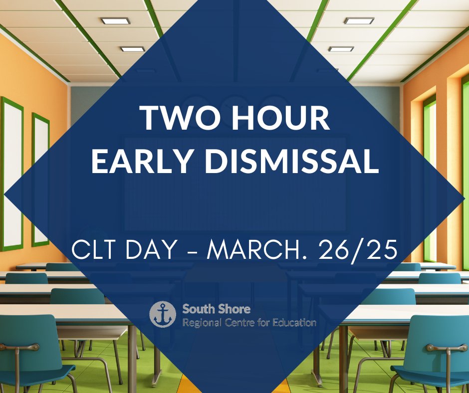 A reminder, tomorrow, Wednesday, March 26/25 is a CLT day and students will be dismissed two hours early.