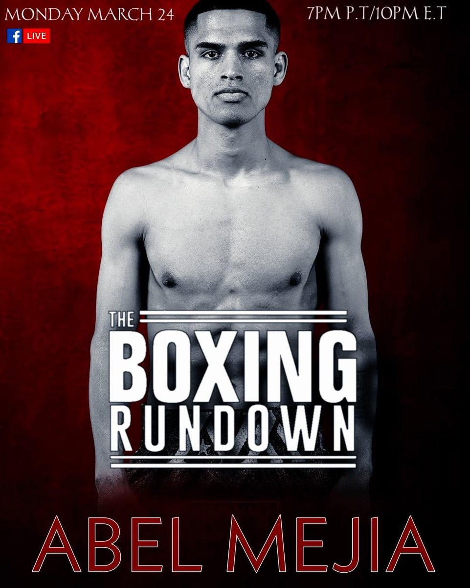 BoxingROKus's tweet image. Tonight on Another Episode of #TheBoxingRundownShow we have Undefeated Fighter #AbelMejia he will talk about his journey. Tune in at 7pm PST or 10pm EST on #TheBoxingRundown Facebook page.
@laizar27 @Xaviorozco74 @SulemUrbina @JohnnyWild50354 @CJMK3000 @paolovega @beautynboxing