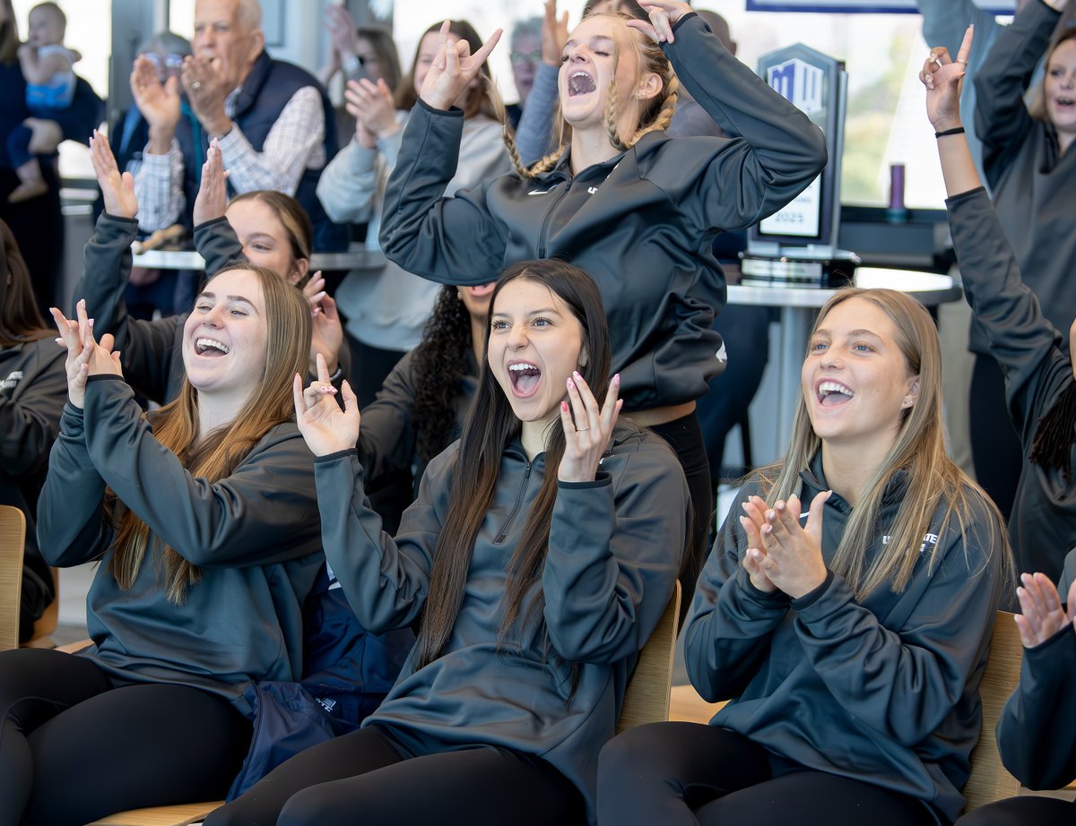 Utah State gymnasts and coaches watch the NCAA selection show on Monday, when it was announced that the Aggies will be competing in the first round against BYU on April 2, in Salt Lake City.