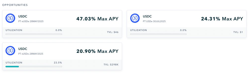 Two brand new $USDC leveraged PT strategies just dropped!

Come get these tasty APYs before they're gone anon 😋