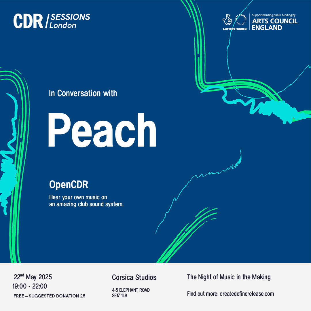 Canadian-born, UK-based producer Peach is joining us for an artist talk at Corsica Studios on the 22nd May. 

Book your place and submit to openCDR through the link in our bio.

createdefinerelease.com/whats-on/peach