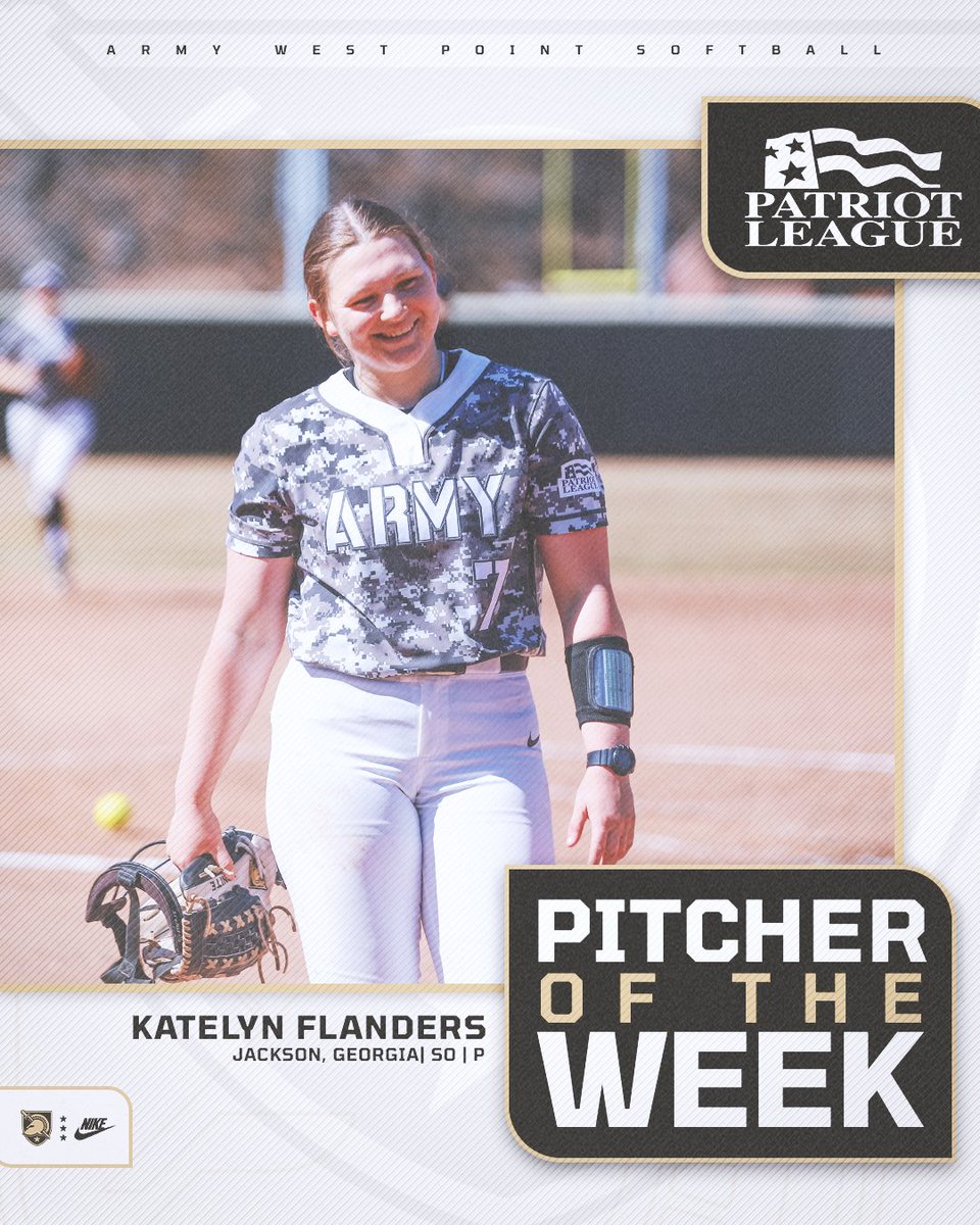 This week’s 𝐓𝐎𝐏 𝐀𝐂𝐄 in the league‼️

Congrats to 𝐊𝐀𝐓𝐄𝐋𝐘𝐍 𝐅𝐋𝐀𝐍𝐃𝐄𝐑𝐒 for being named this week’s <a href="/PatriotLeagueHQ/">𝗣𝗮𝘁𝗿𝗶𝗼𝘁 𝗟𝗲𝗮𝗴𝘂𝗲 𝗛𝗤</a> 𝑷𝑰𝑻𝑪𝑯𝑬𝑹 𝑶𝑭 𝑻𝑯𝑬 𝑾𝑬𝑬𝑲 after earning 2️⃣ wins and posting a 0.00 ERA‼️

#GoArmy