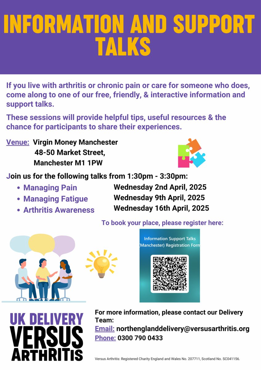 PMSKP's tweet photo. Free, friendly &amp; interactive.  Versus arthritis Information and Support Talks @VersusArthritis https://t.co/bDEn2kG0iJ