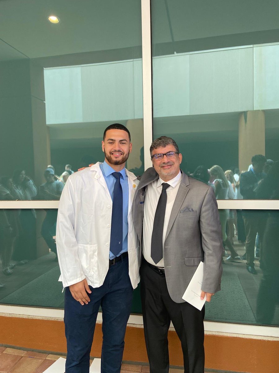 Khaled Elsayes (@elsayeskhaled) on Twitter photo This photograph, taken four years ago, holds a captivating narrative. It was taken during my son Ahmed's white coat ceremony. 
In an effort to lighten the mood, I jokingly asked himπ, "Ahmed, will you be my successor in Radiology?" 
His unexpected reply caught me off guardπ: This photograph, taken four years ago, holds a captivating narrative. It was taken during my son Ahmed's white coat ceremony. 
In an effort to lighten the mood, I jokingly asked himπ, "Ahmed, will you be my successor in Radiology?" 
His unexpected reply caught me off guardπ: