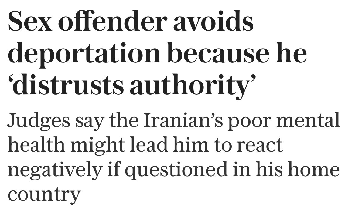 At the risk of sounding cruel, I couldn’t care less about this Iranian sex offender’s mental health, nor what happens to him in Iran. I just don’t care.

Two words.

Detain. Deport.