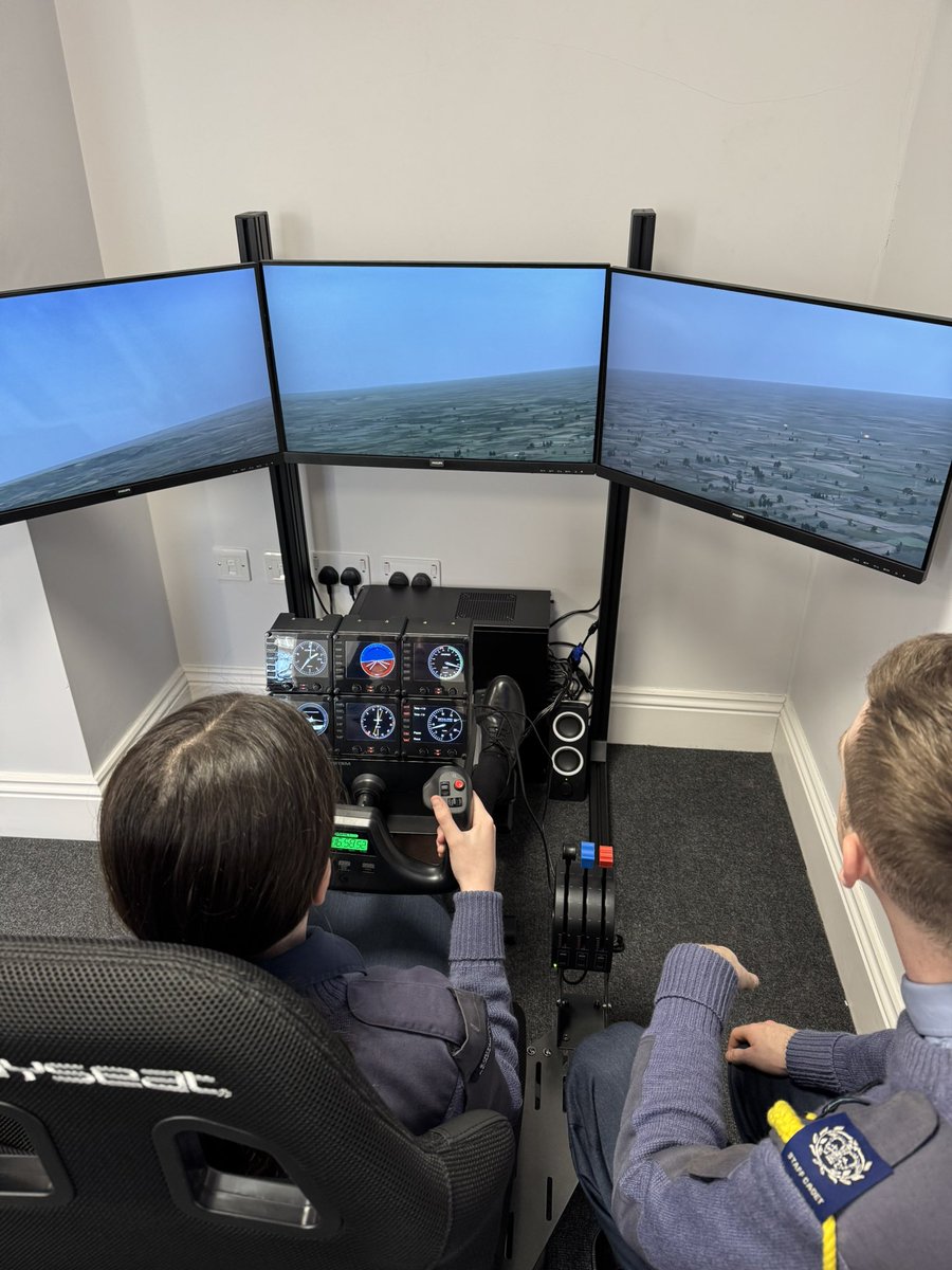 Southmoor Academy CCF cadets are flying high with their very own, state of the art, Flight Simulator.

The simulator accurately recreates flying conditions, weather and local scenery. 
It is an immersive way to learn more about principles of flight and how an aircraft works!