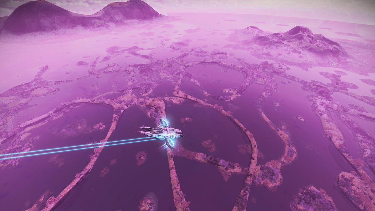 HiddenPandaShow's tweet photo. Just when you think you’ve seen it all in #NoMansSky you fly right by a random area with some incredible terrain that harkens back to a Pre-NEXT era. I’m getting some Atlas Rises vibes here. 

@NoMansSky @hellogames @NMS_Screenshots @NoMansSkyPix https://t.co/hFYSiSUcZI