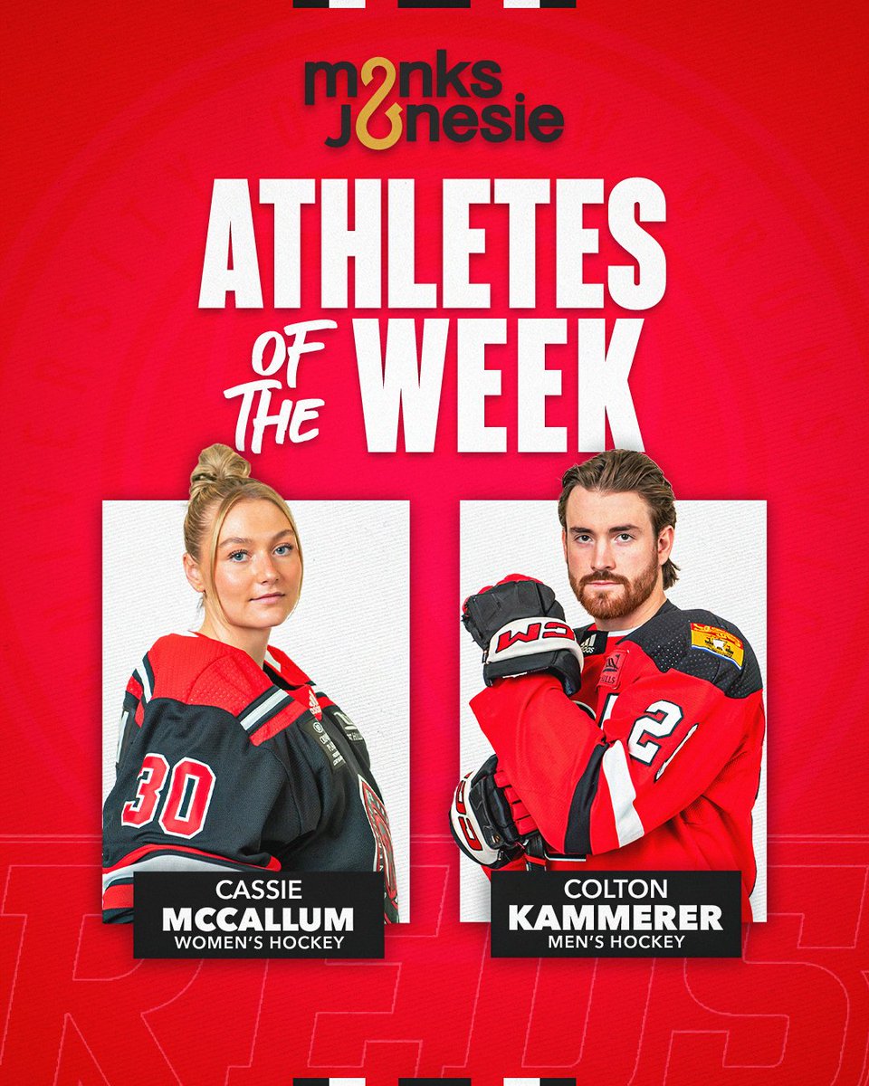 UNB REDS (@unbathletics) on Twitter photo Congratulations to our Student-Athletes of the Week, presented by Monks & Jonesie! 👏
🏒 Cassie McCallum | <a href="/UNBWHockey/">UNB REDS Women's Hockey</a>
🔗 bit.ly/4kVqLU3
🏒 Colton Kammerer | <a href="/UNBMHockey/">UNB Men’s Hockey</a>
🔗 bit.ly/4iZqiyh
#goredsgo Congratulations to our Student-Athletes of the Week, presented by Monks & Jonesie! 👏
🏒 Cassie McCallum | <a href="/UNBWHockey/">UNB REDS Women's Hockey</a>
🔗 bit.ly/4kVqLU3
🏒 Colton Kammerer | <a href="/UNBMHockey/">UNB Men’s Hockey</a>
🔗 bit.ly/4iZqiyh
#goredsgo