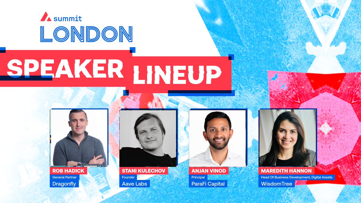 Avalanche🔺 (@avax) on Twitter photo Visionary voices. Revolutionary ideas.
At Avalanche Summit London on May 20-22, learn from visionary leaders driving web3 forward:
🔺 Rob Hadick (<a href="/dragonfly_xyz/">Dragonfly >|<</a>) – Investing at crypto's cutting edge
🔺 Stani Kulechov (@AaveAave) – Building the future of decentralized finance Visionary voices. Revolutionary ideas.
At Avalanche Summit London on May 20-22, learn from visionary leaders driving web3 forward:
🔺 Rob Hadick (<a href="/dragonfly_xyz/">Dragonfly >|<</a>) – Investing at crypto's cutting edge
🔺 Stani Kulechov (@AaveAave) – Building the future of decentralized finance