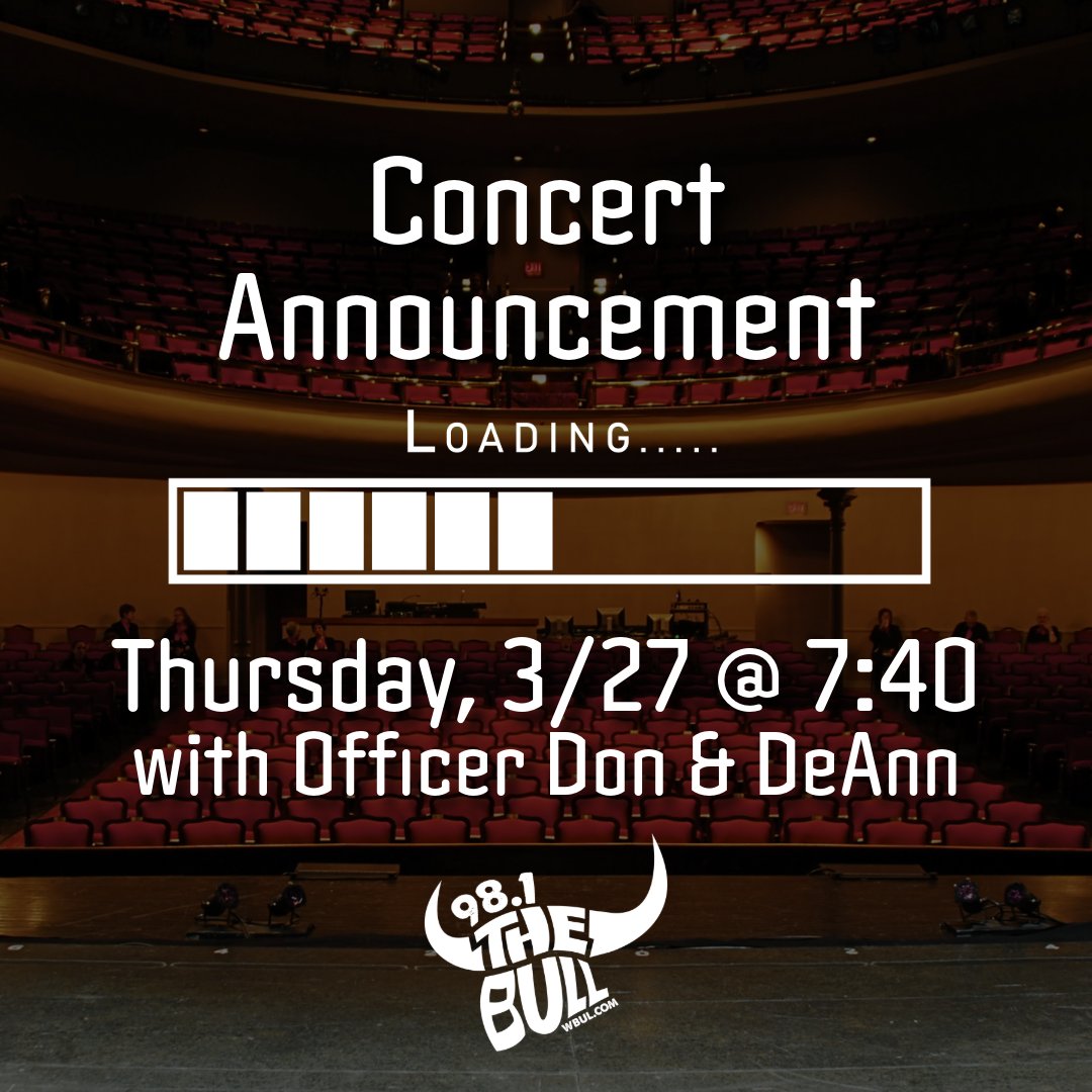🚨Concert Announcement Alert🚨
Thursday morning, <a href="/OfficerDon1/">Officer Don</a> &amp; <a href="/DeAnnStephens/">DeAnn Stephens</a> will have the details on the next concert coming to Lexington! Set your alarms for 7:40!
You're not going to want to miss this!