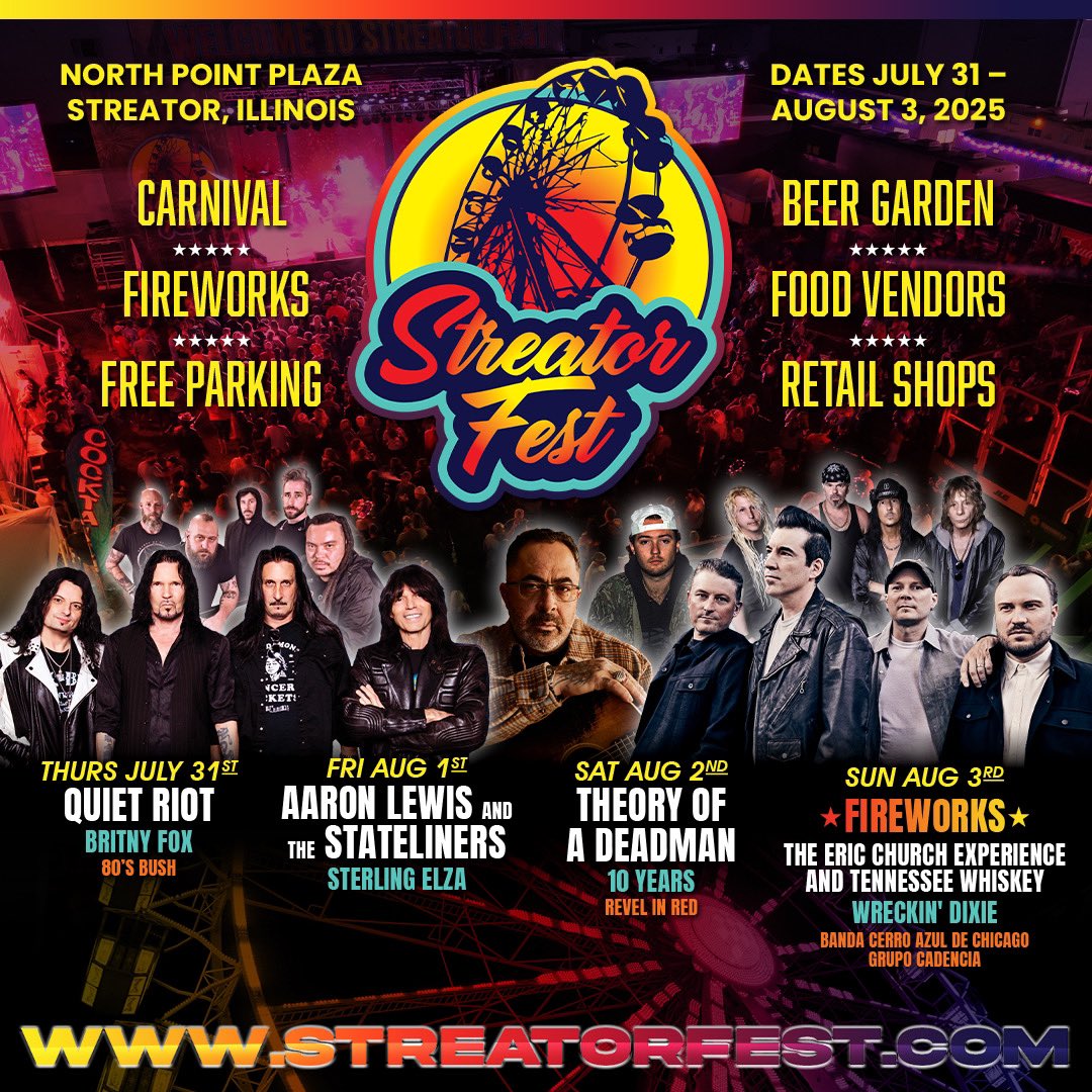 Streator Fest! We are heading your way August 1. Tickets are on sale NOW at the link in bio 🤝🇺🇸