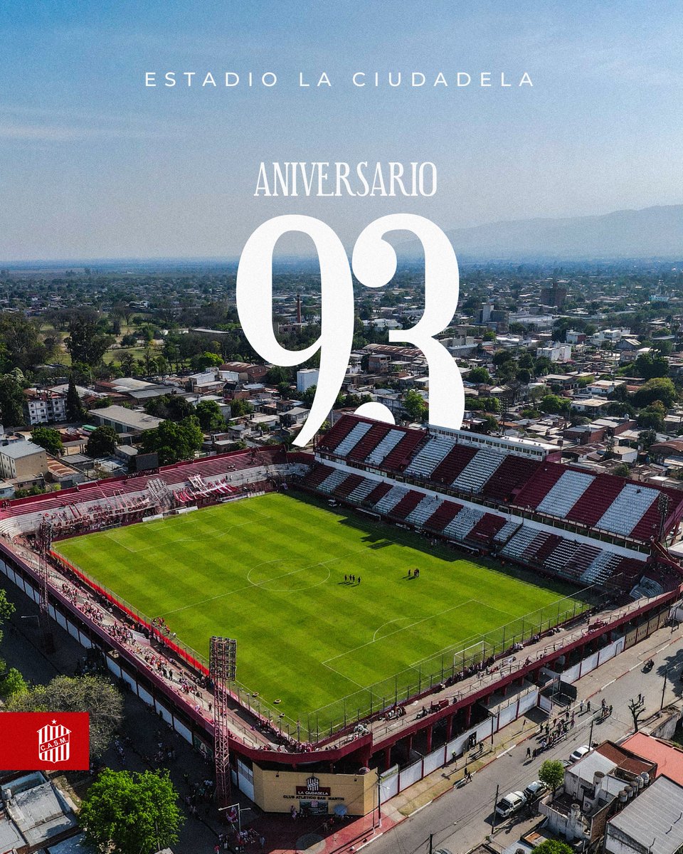 CASMOficial's tweet photo. Hoy se festeja un año más de nuestra casa, nuestro orgullo y la que nos da identidad: La Ciudadela 🇦🇹

Hoy todo el pueblo ciruja celebra el 93⁰ aniversario del estadio más caliente del país 🏟 https://t.co/8qzIUfHaI8