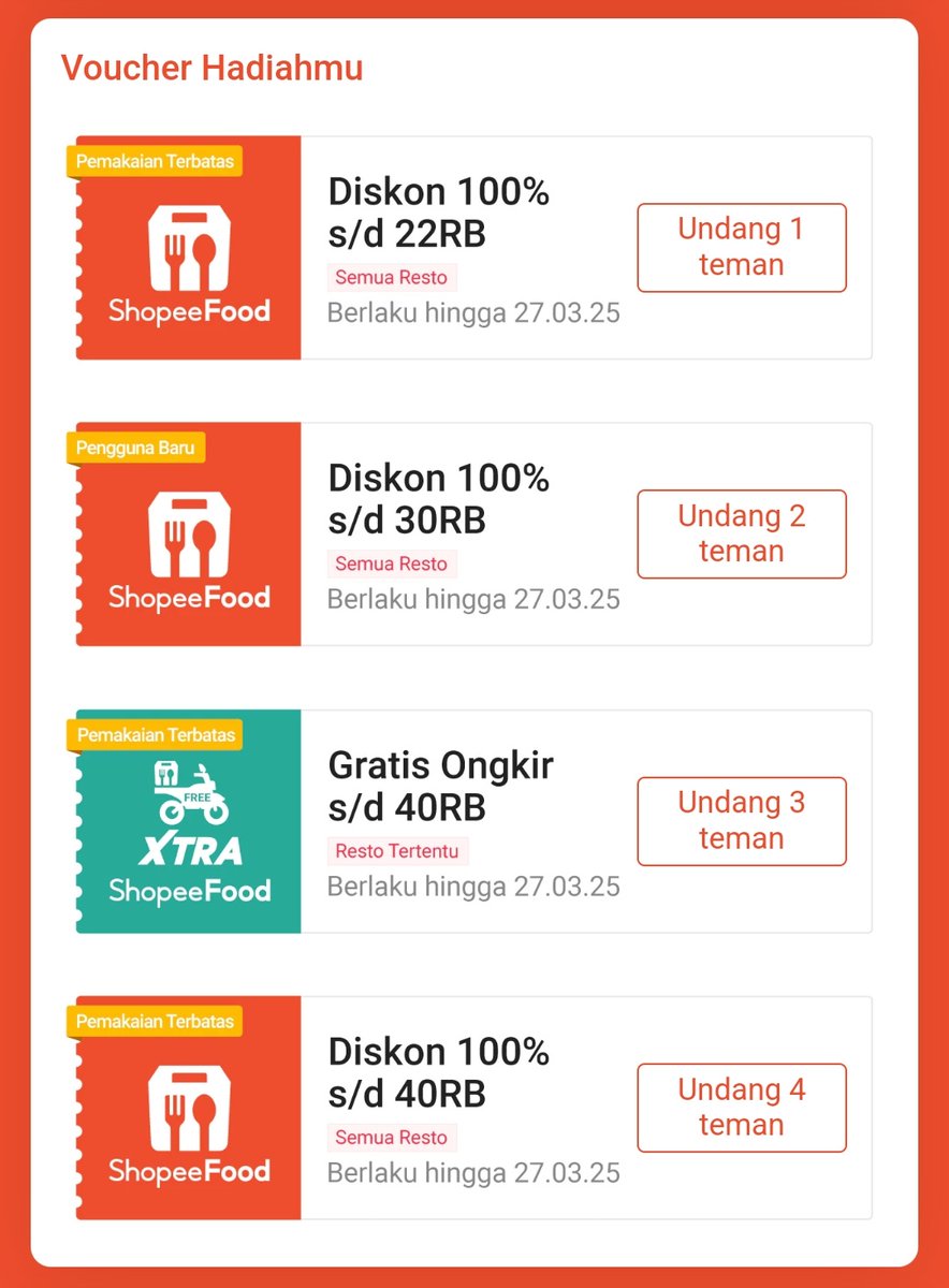 Share &amp; Win ShopeeFood
Diskon 100%
s.shopee.co.id/9f71hcOeES

Bagikan disini 👇🏻