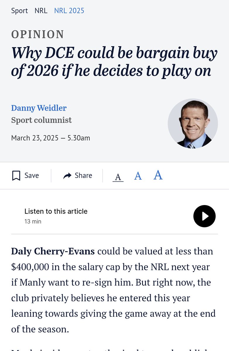 Has any journalist gotten it more wrong, more quickly than <a href="/Danny_Weidler/">Danny Weidler</a> yesterday?