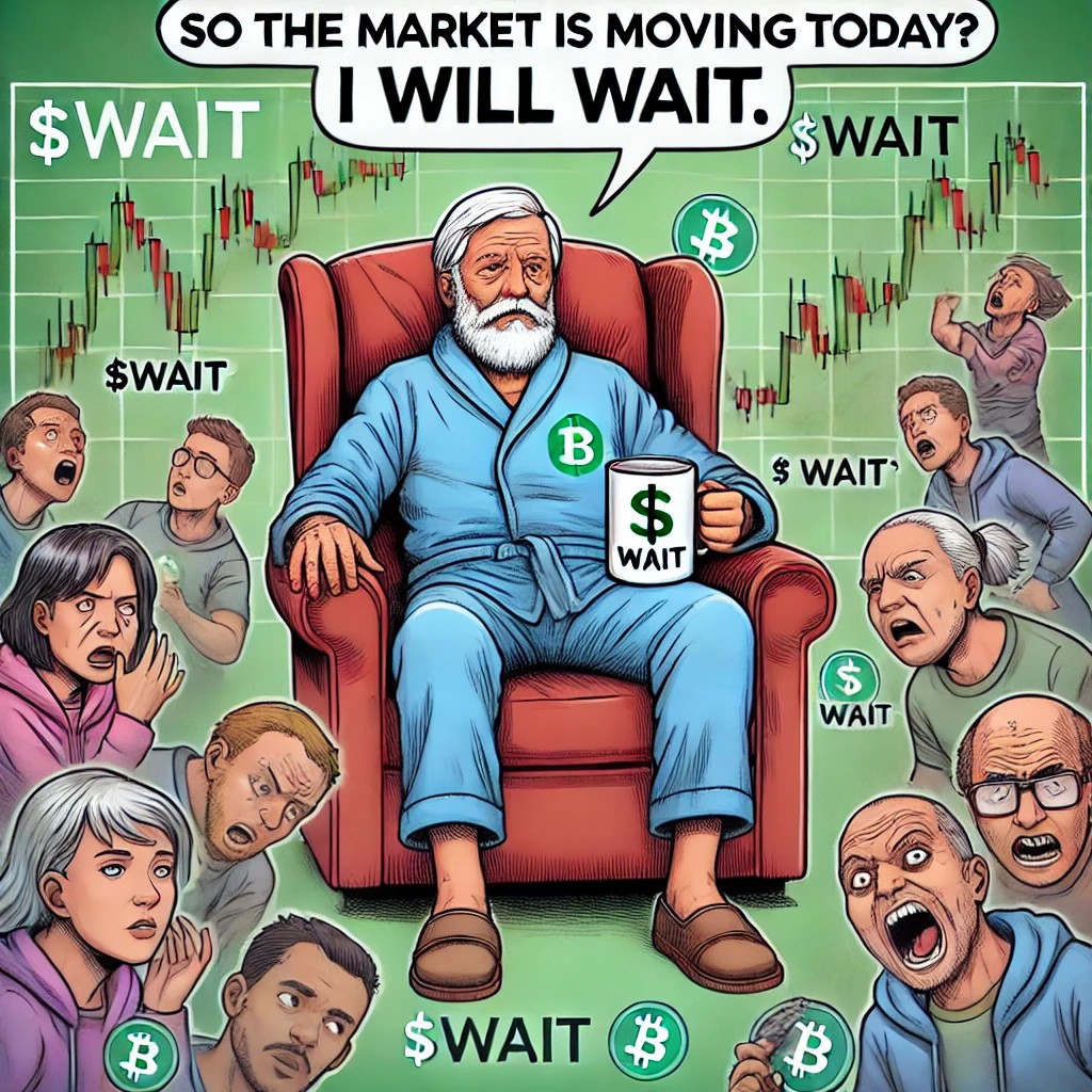 just_wait_bro's tweet photo. so the market is moving today?
green candles? red candles?

sounds exhausting

i’ll wait.

$WAIT 🕰️
https://t.co/SQkMKJ9PUr https://t.co/QTvB3EGziv