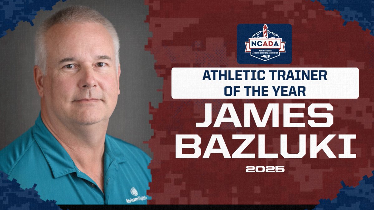 NCADA (@ncada1970) on Twitter photo Congrats to James Bazluki of <a href="/AtriumHealth/">Atrium Health</a> who will be recognized this Sunday at the Conference Awards Luncheon as the NCADA Athletic Trainer of the Year!
#NCADACONF25 Congrats to James Bazluki of <a href="/AtriumHealth/">Atrium Health</a> who will be recognized this Sunday at the Conference Awards Luncheon as the NCADA Athletic Trainer of the Year!
#NCADACONF25