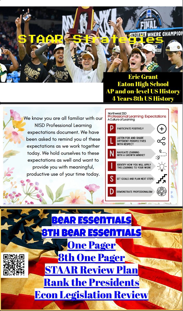 Led a session over STAAR review today for Northwest ISD. Had to set the championship tone with my Bears!