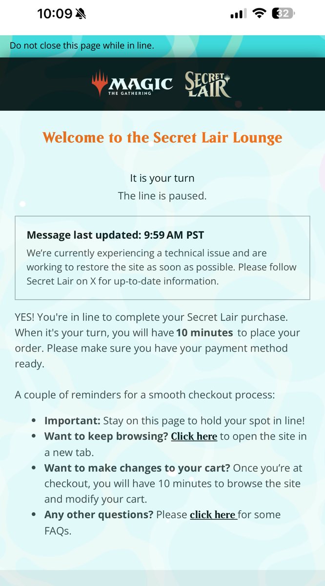 Trshpile's tweet photo. @MTGSecretLair So… it’s my turn after I tried to checkout and got kicked out of checkout twice…. Better not kick me back again https://t.co/zWGYuBjHW1