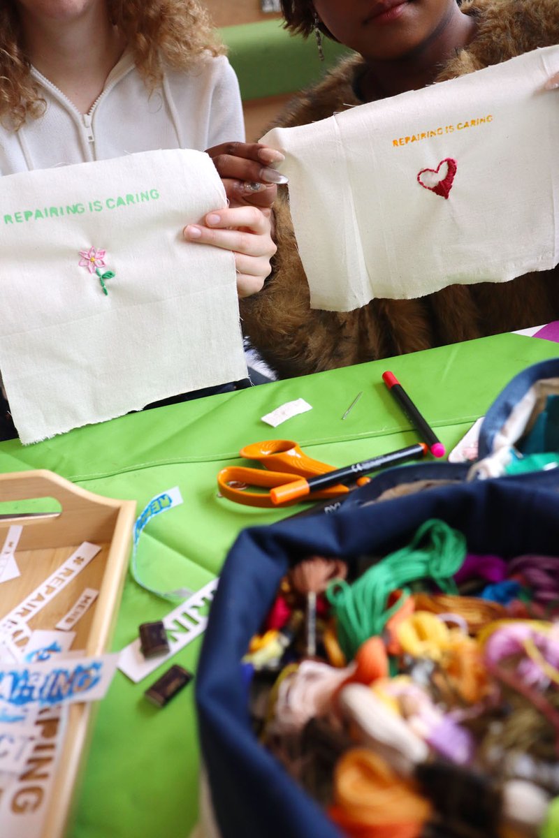 WORKSHOPS // Some gorgeous pieces made at our drop in workshop at @manmetuni for their GoGlobal week earlier this year. Repairing is caring 🌍️💚♻️

#StitchedUpCoop