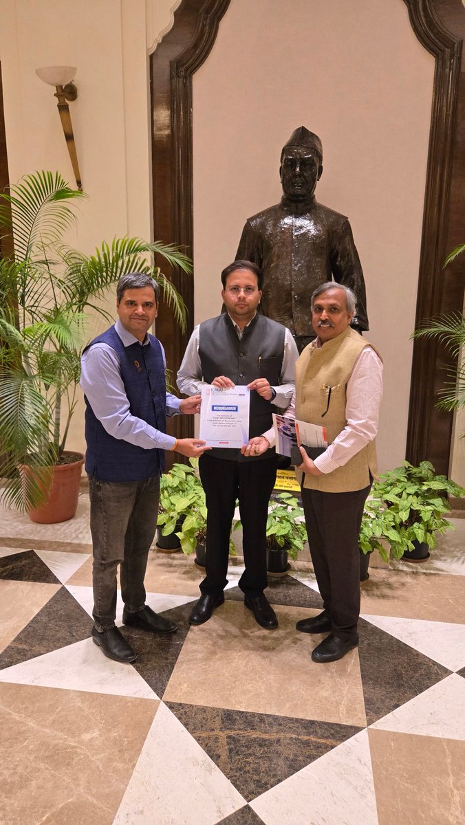 Harshad Deshpande हर्षद देशपांडे (@harshad_de) on Twitter photo CMA Harshad Deshpande and CMA Navneet Kumar Jain, Council Members, ICMAI called on Adv Gowaal Kagada Padavi, Hon’ble MP and Member, Select Committee on Income tax Bill 2025 and discussed the matters related to CMA profession
<a href="/GowalkPadavi/">Adv Gowaal Padavi</a> <a href="/ICMAICMA/">The Institute of Cost Accountants of India</a> CMA Harshad Deshpande and CMA Navneet Kumar Jain, Council Members, ICMAI called on Adv Gowaal Kagada Padavi, Hon’ble MP and Member, Select Committee on Income tax Bill 2025 and discussed the matters related to CMA profession
<a href="/GowalkPadavi/">Adv Gowaal Padavi</a> <a href="/ICMAICMA/">The Institute of Cost Accountants of India</a>