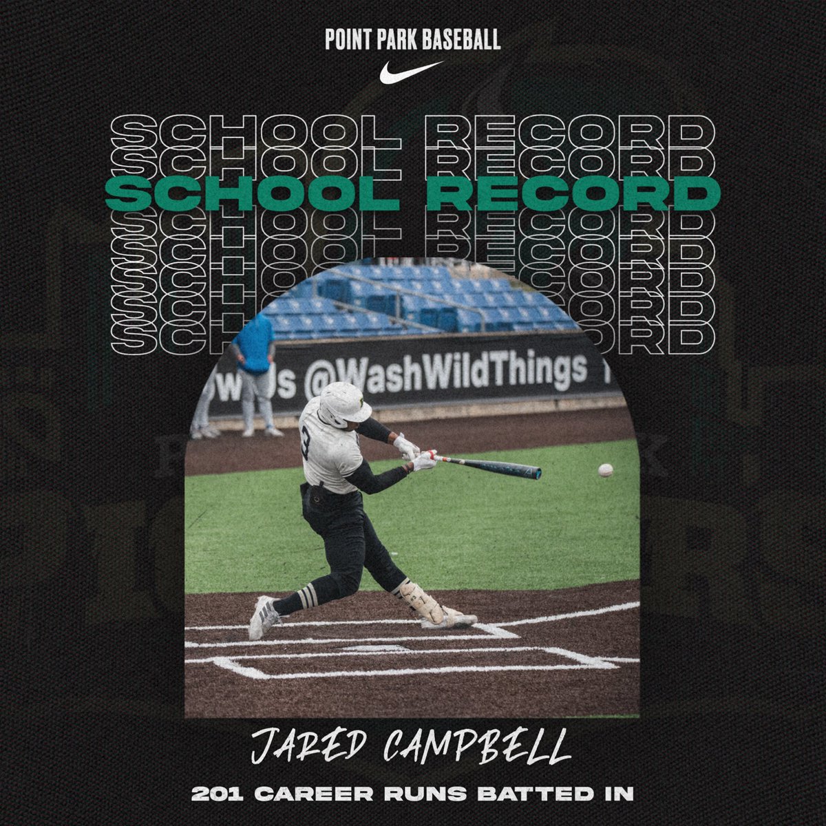 ⚾️ Jared Campbell now holds the all-time runs batted in school record at Point Park with 201 for his career. The record was previously held by Point Park Hall of Fame member Mike D. Smith! 

#GoPioneers