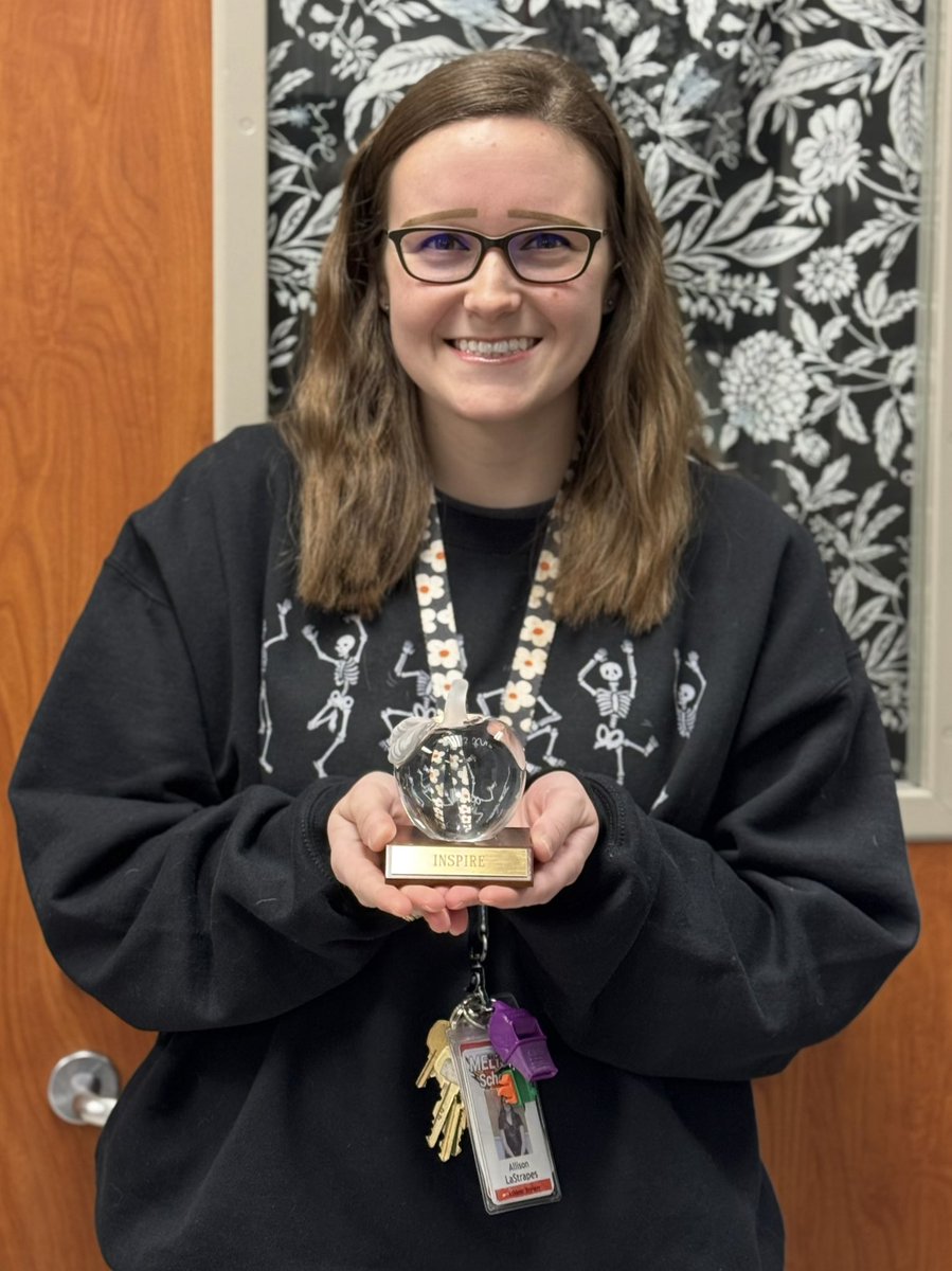 What an incredible way to return to work after spring break! I am truly honored and grateful to receive the Crystal Apple Award, voted on by my peers for exemplifying the Cardinal Way. Thank you for this recognition! #MMSInspires